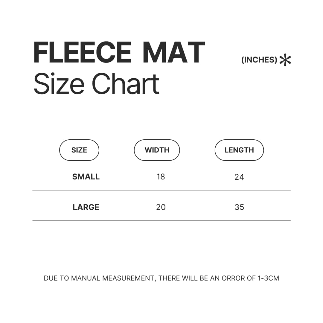 Fleece Mat Size Chart - Gravity Falls UK Shop
